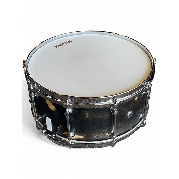 Used Battlefield Drums 6.5X14 USA Custom Snare Distressed "Ripped Jeans" Satin Drum