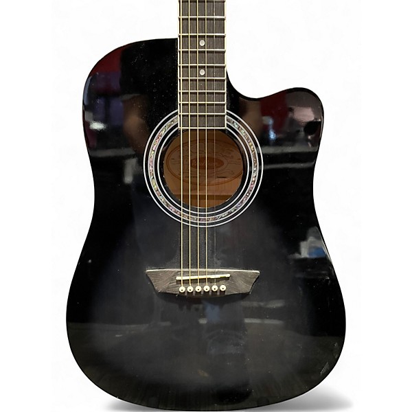 Used Washburn WA90CE Black Acoustic Electric Guitar