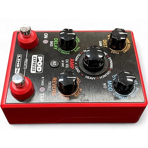 Used Line 6 POD Express Guitar Effects Pedal - Red Effect Processor