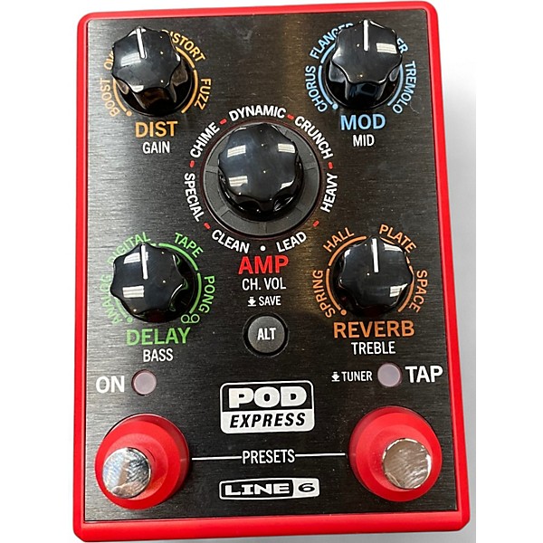 Used Line 6 POD Express Guitar Effects Pedal - Red Effect Processor