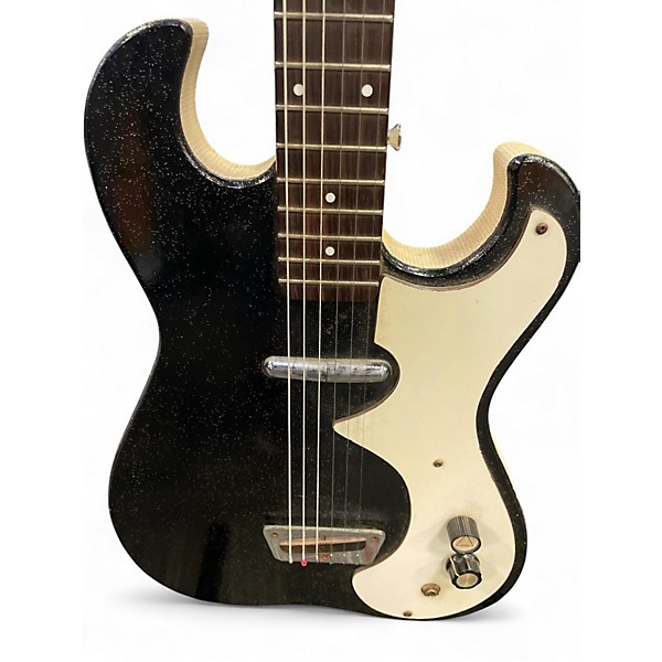 Vintage 1960s Silvertone 1448 Black Solid Body Electric Guitar