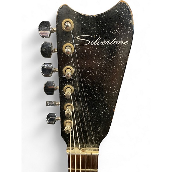 Vintage 1960s Silvertone 1448 Black Solid Body Electric Guitar
