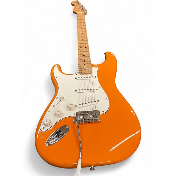 Used Fender Player Stratocaster Left Handed Capri Orange Solid Body Electric Guitar