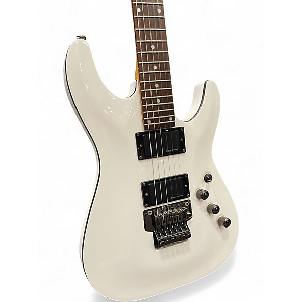 Used Schecter Guitar Research C1 FR White Solid Body Electric Guitar