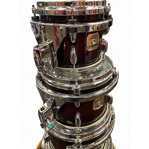 Used Gretsch Drums 5 Piece Renown Maple Dark Cherry Burst Drum Kit