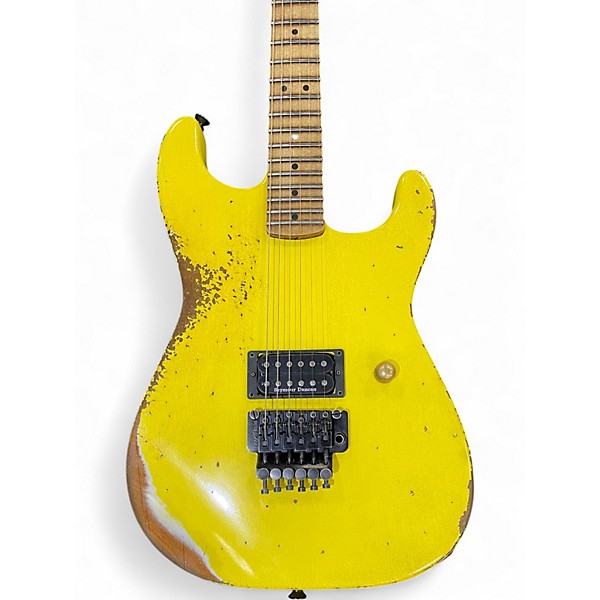 Used Charvel Custom Shop SD 1H Nitro Aged Graffiti Yellow Solid Body Electric Guitar