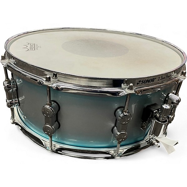 Used SONOR 14in AQ2 with Zikit Pro System Aqua Silver Burst Drum