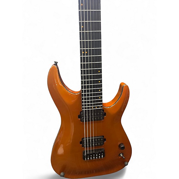 Used Schecter Guitar Research KM-7 Lambo Orange Solid Body Electric Guitar