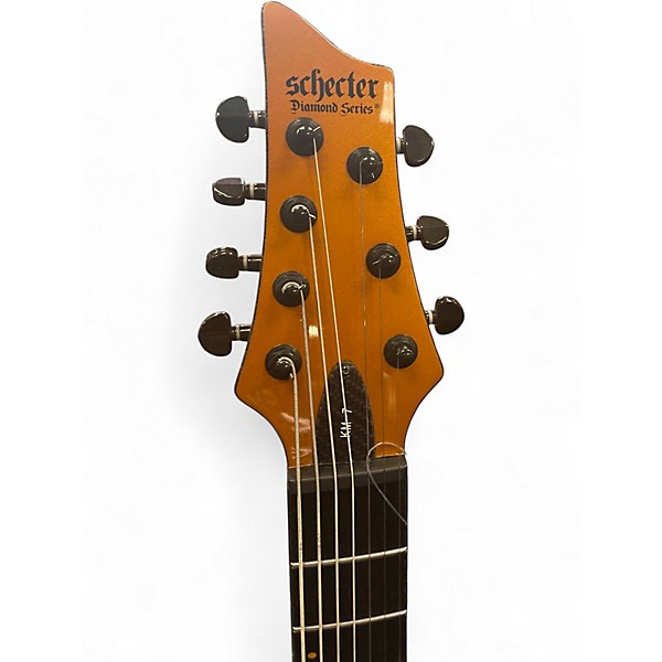 Used Schecter Guitar Research KM-7 Lambo Orange Solid Body Electric Guitar