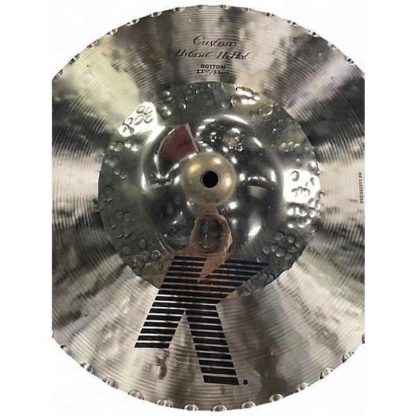 Used Zildjian 13.25in K Custom Hybrid Hi Hat Pair Cymbal