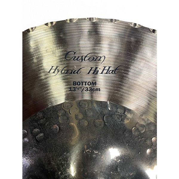 Used Zildjian 13.25in K Custom Hybrid Hi Hat Pair Cymbal