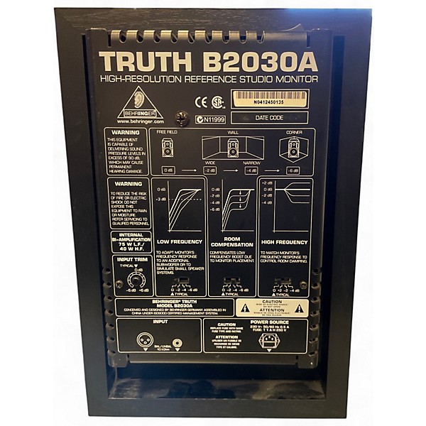 Used Behringer Truth B2030A Pair Powered Monitor