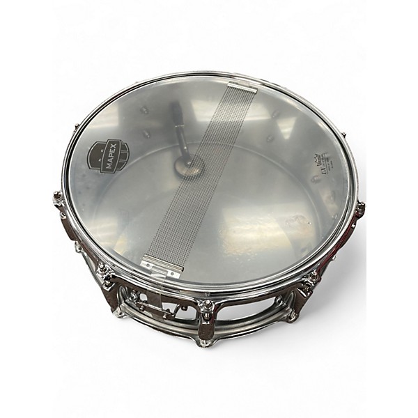 Used Mapex 14in STEEL SNARE DRUM Metallic Silver Drum