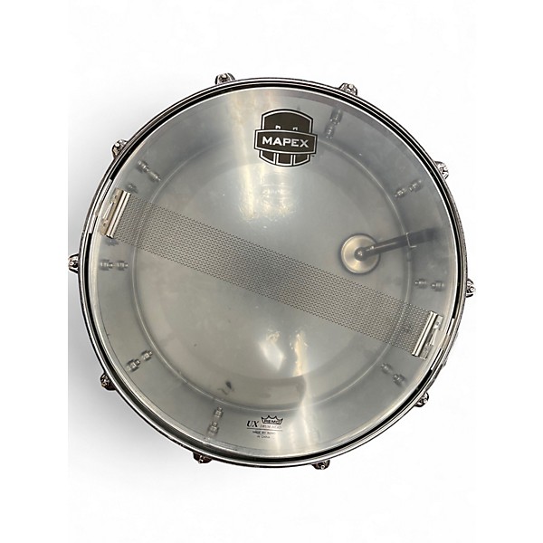Used Mapex 14in STEEL SNARE DRUM Metallic Silver Drum