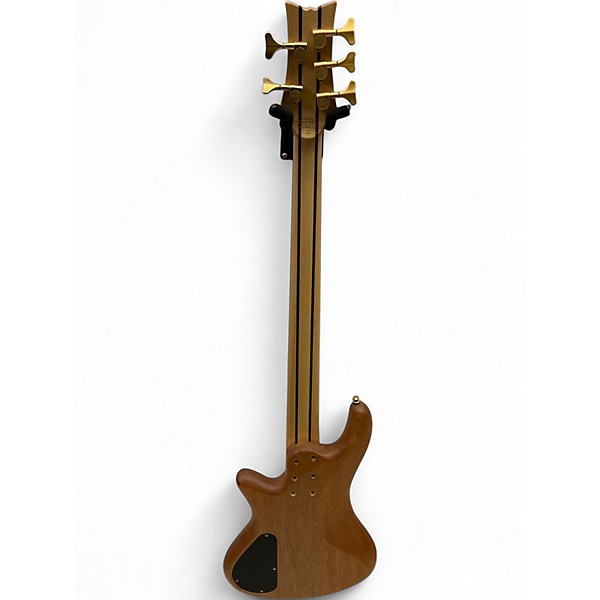 Used Schecter Guitar Research Stiletto Custom 5 String NATURAL Electric Bass Guitar