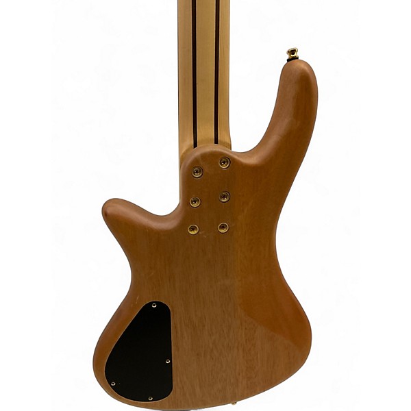 Used Schecter Guitar Research Stiletto Custom 5 String NATURAL Electric Bass Guitar