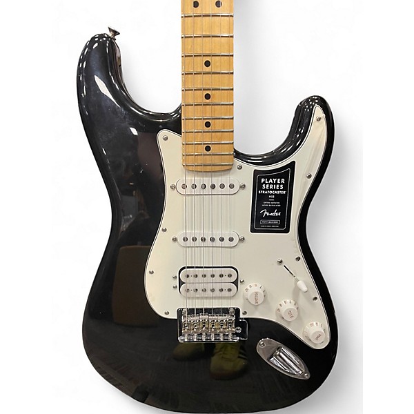 Used Fender Player Stratocaster Black Solid Body Electric Guitar