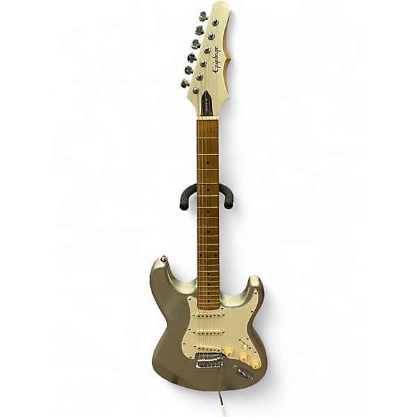 Used Epiphone Stratocaster S-series Metallic Silver Solid Body Electric Guitar