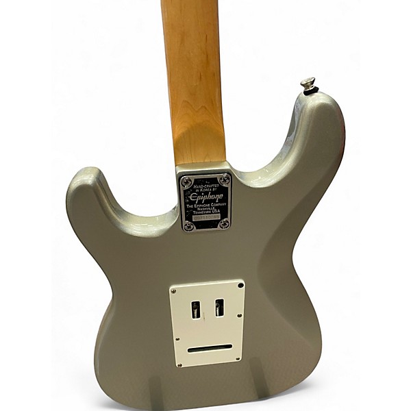 Used Epiphone Stratocaster S-series Metallic Silver Solid Body Electric Guitar