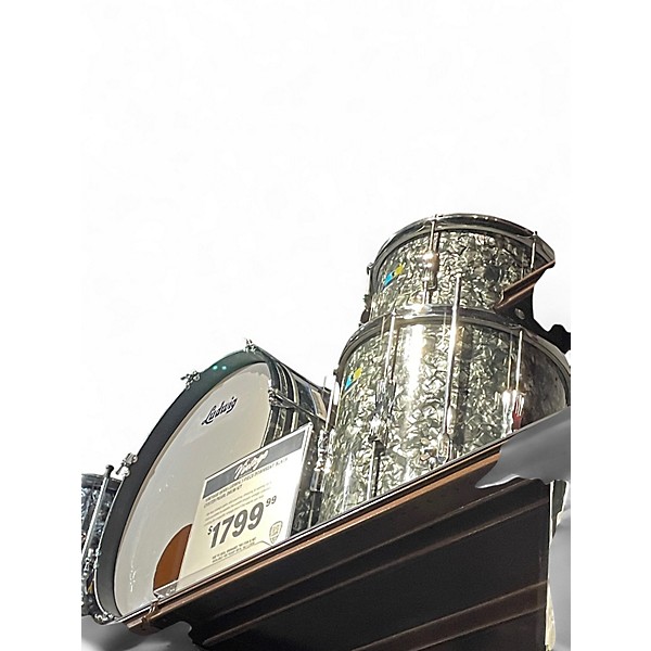 Vintage 1970s Ludwig 3 Piece Downbeat  black oyster pearl Drum Kit