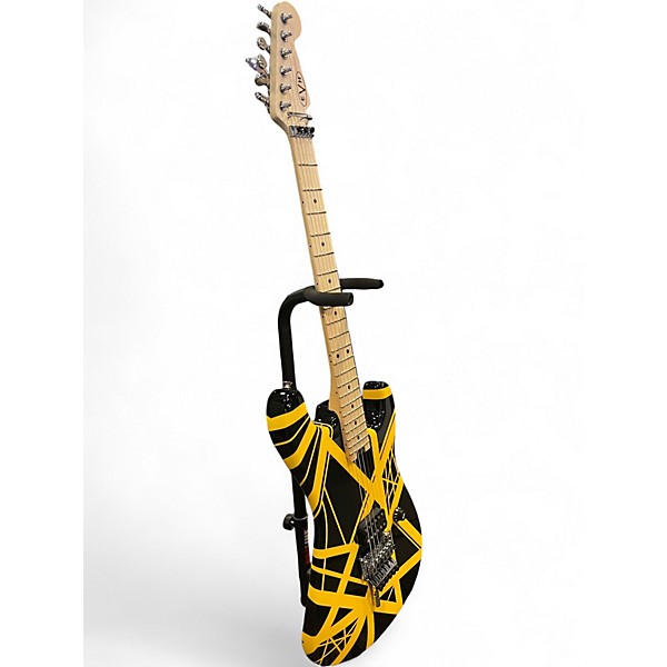 Used EVH Striped Series Black and Yellow Solid Body Electric Guitar