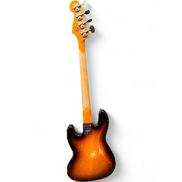 Used Fender Custom Shop Limited Edition Custom Jazz Bass Heavy Relic 3 Color Sunburst Electric Bass Guitar