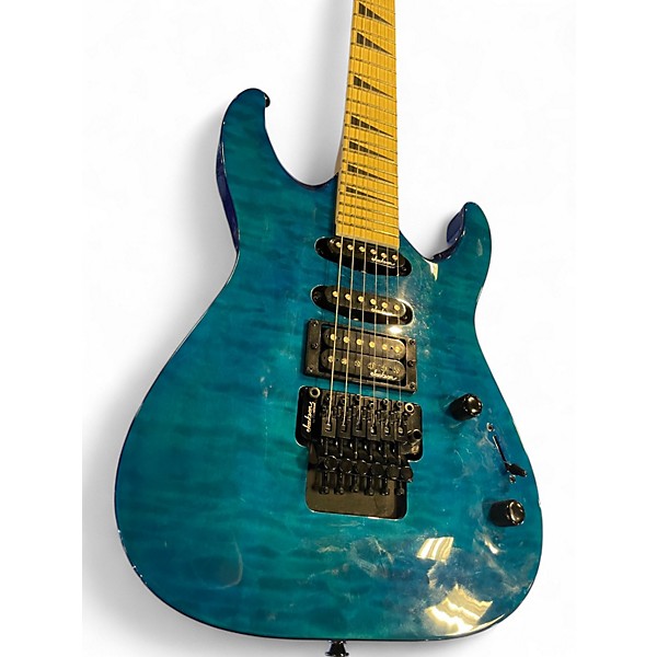 Used 2017 Jackson JS34Q Dinky Trans Blue Solid Body Electric Guitar