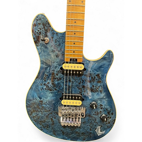 Used Peavey hp-2 "wolfgang" burl Blue Solid Body Electric Guitar