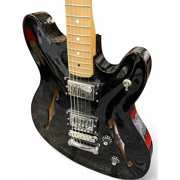 Used Squier Affinity Series Starcaster Hollow Black Hollow Body Electric Guitar