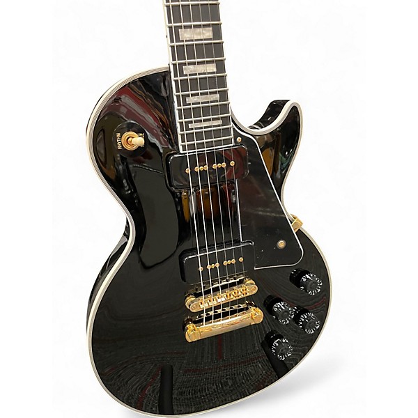 Used Epiphone Les Paul custom p90 Ebony Solid Body Electric Guitar