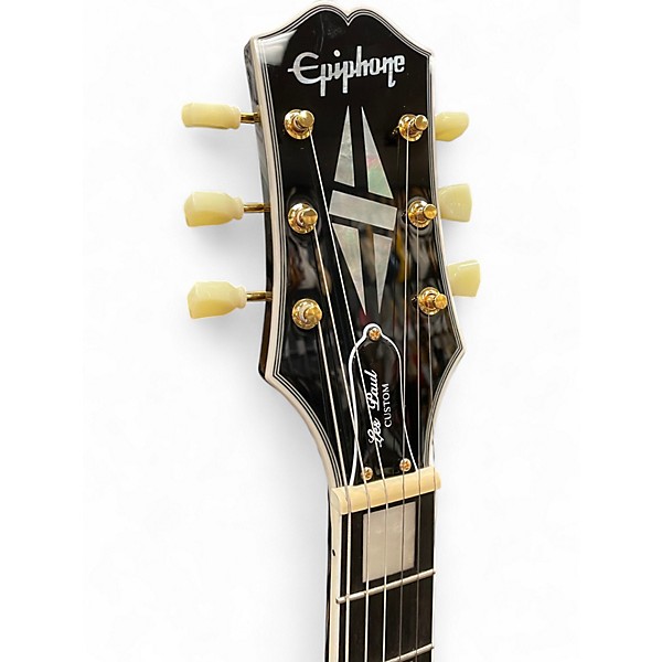 Used Epiphone Les Paul custom p90 Ebony Solid Body Electric Guitar