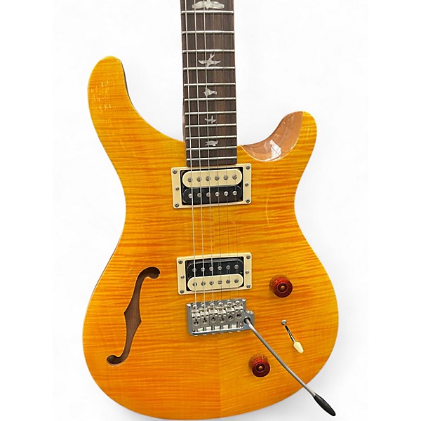 Used PRS SE Custom 22 Semi-Hollowbody Yellow Hollow Body Electric Guitar