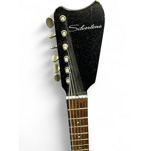 Vintage 1960s Silvertone 1448 Black Solid Body Electric Guitar