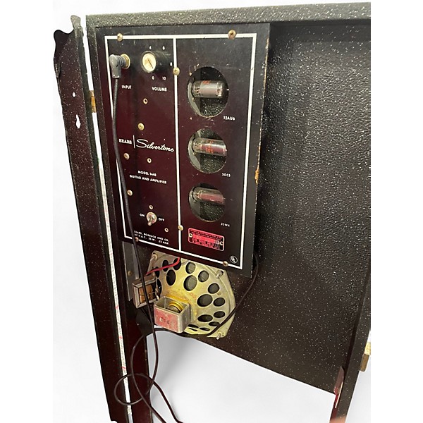 Vintage 1960s Silvertone 1448 Black Solid Body Electric Guitar