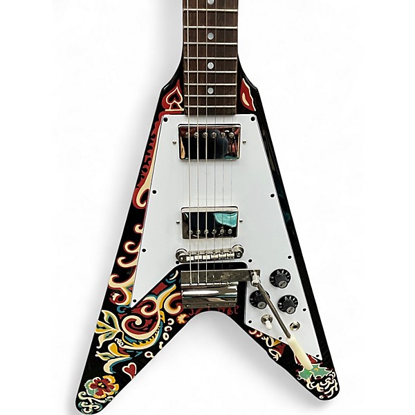 Used Epiphone Jimi Hendrix Love Drops Flying V Ebony Solid Body Electric Guitar