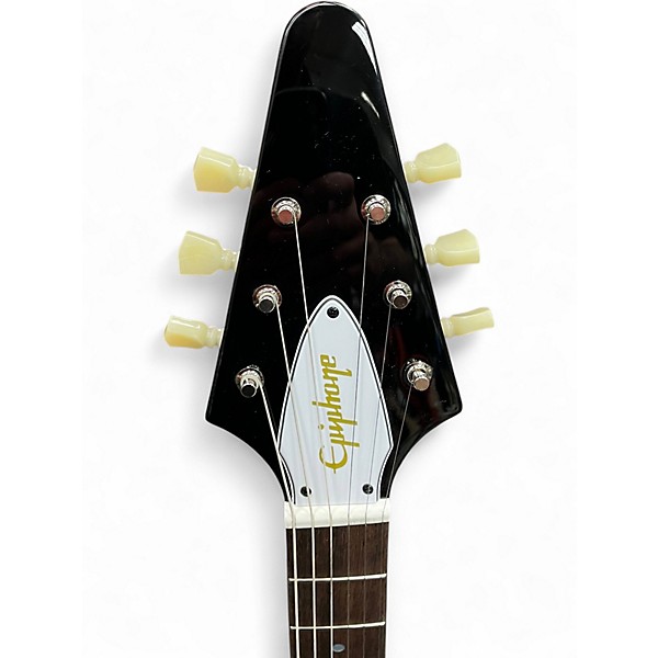 Used Epiphone Jimi Hendrix Love Drops Flying V Ebony Solid Body Electric Guitar