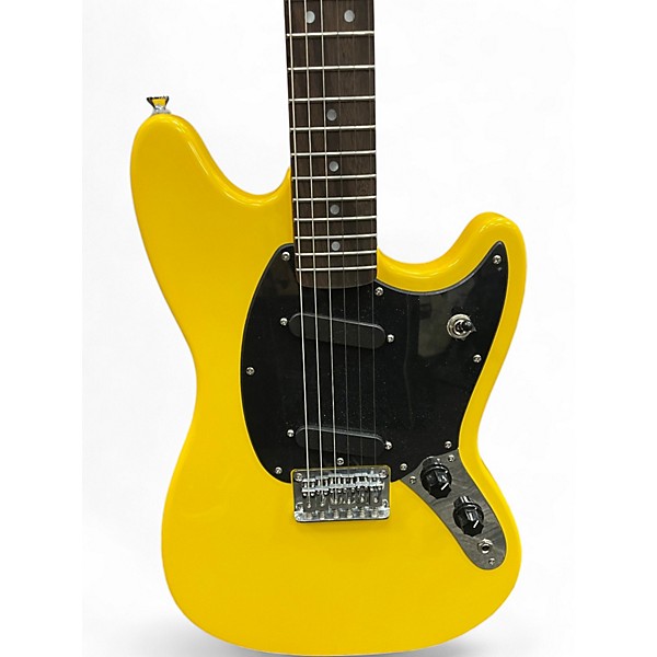 Used Squier Sonic Mustang Laurel Fingerboard Graffiti Yellow Solid Body Electric Guitar