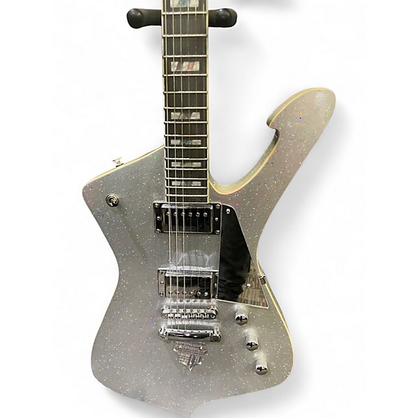 Used King ICEMAN Silver Sparkle Solid Body Electric Guitar