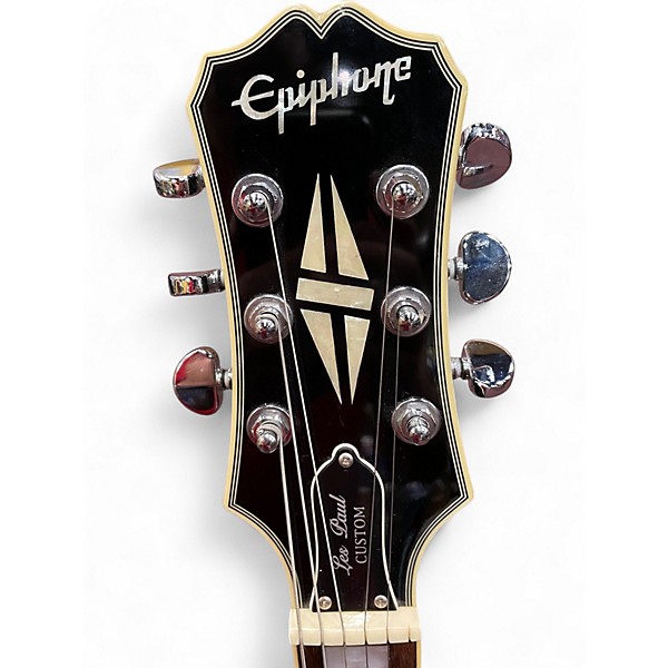 Used 2000s Epiphone LES PAUL CUSTOM BLACK Solid Body Electric Guitar