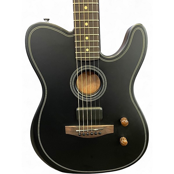 Used Fender ACOUSTASONIC STANDARD TELECASTER Black Acoustic Electric Guitar