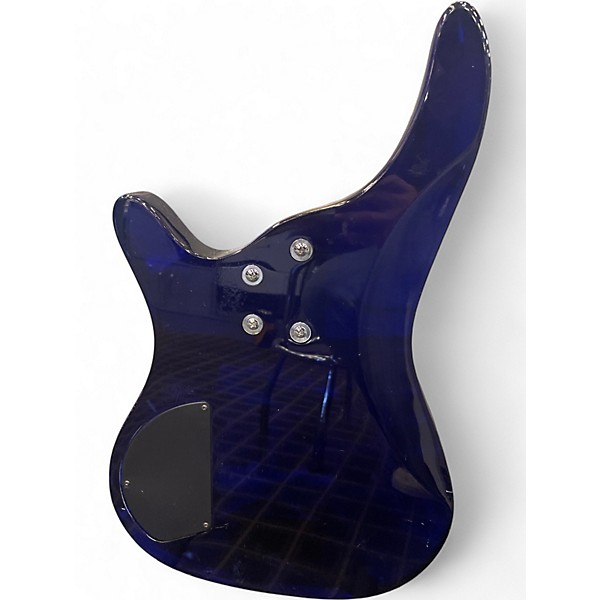 Used Grand 4 String Acrylic Bass Blue Electric Bass Guitar