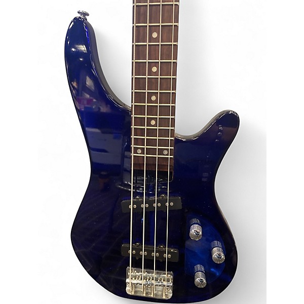 Used Grand 4 String Acrylic Bass Blue Electric Bass Guitar