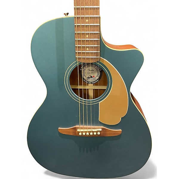 Used Fender Newporter Player Green Acoustic Electric Guitar