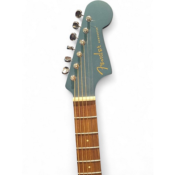 Used Fender Newporter Player Green Acoustic Electric Guitar