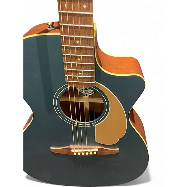 Used Fender Newporter Player Green Acoustic Electric Guitar