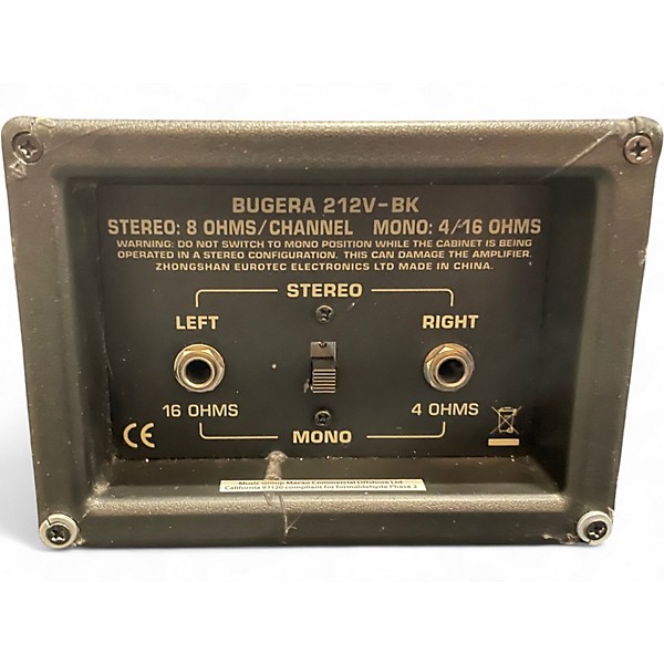 Used Bugera 212V-BK 2x12 Guitar Cabinet