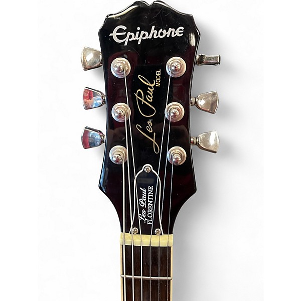 Used Epiphone Les Paul Standard Florentine Pro TRANS BLACK Hollow Body Electric Guitar