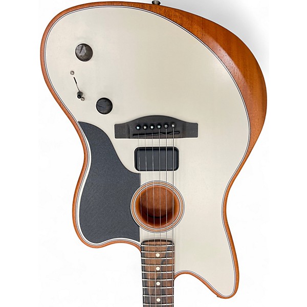 Used Fender Acoustasonic Jazzmaster Arctic White Acoustic Electric Guitar