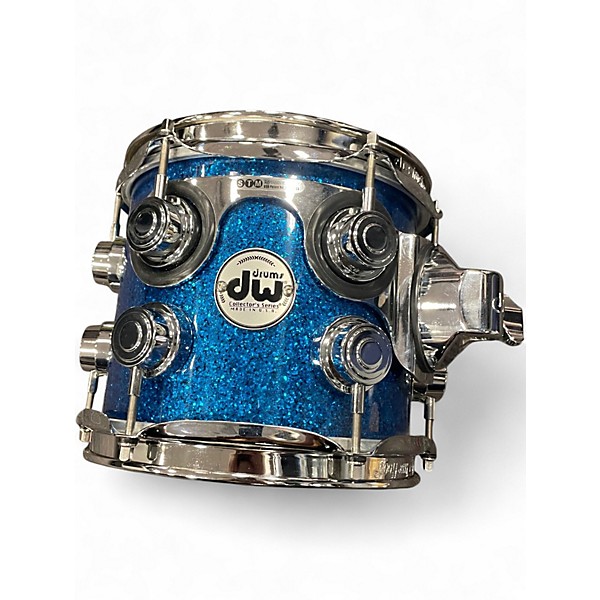 Used DW 8X7 Collector's Series Tom Broken Glass Blue Sparkle Drum