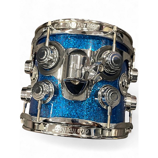 Used DW 8X7 Collector's Series Tom Broken Glass Blue Sparkle Drum